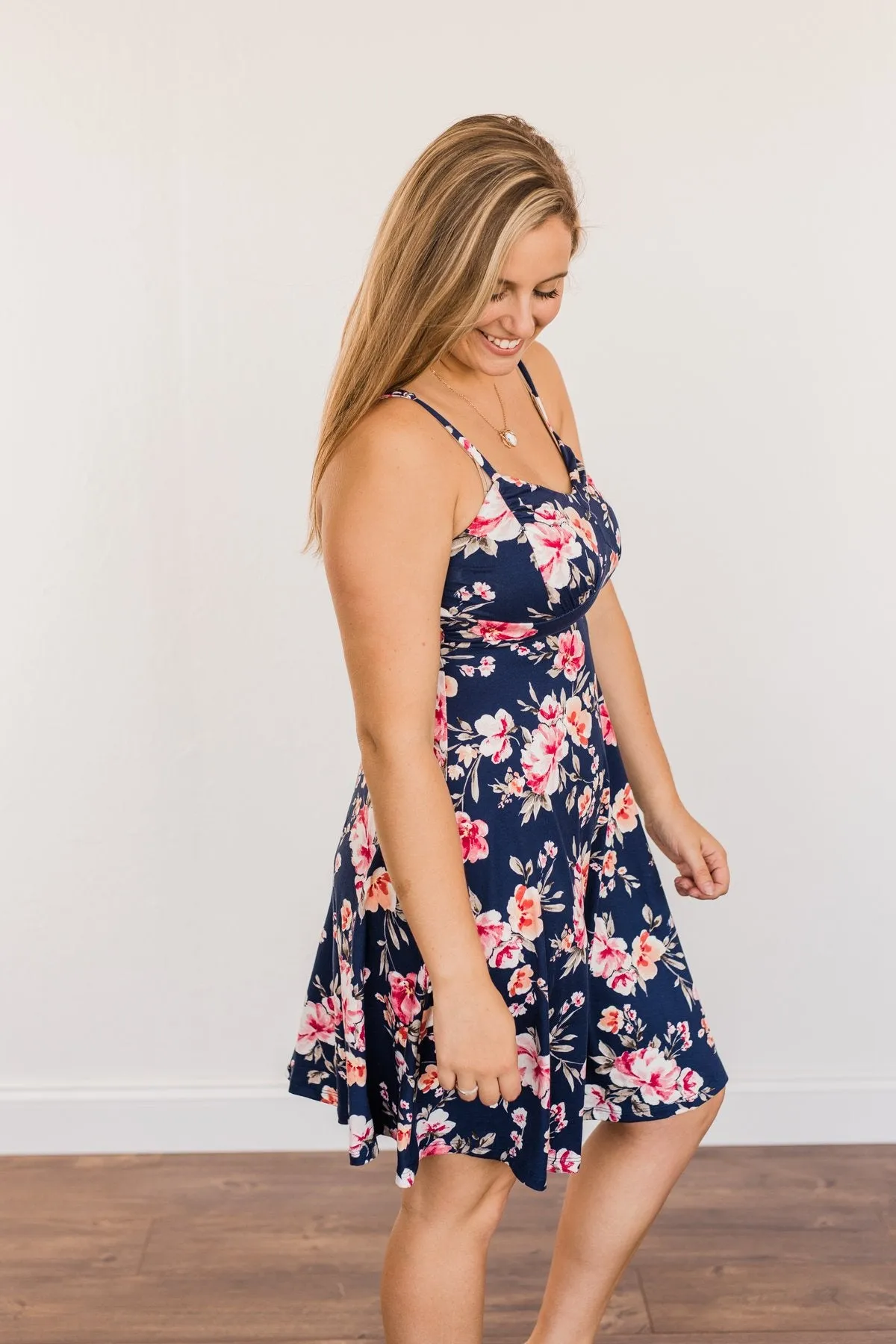 Navy Blue Sunkissed Floral Dress