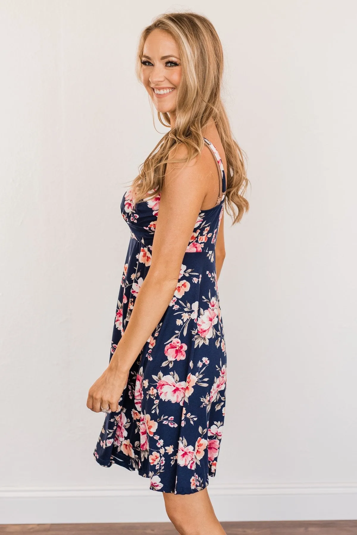 Navy Blue Sunkissed Floral Dress