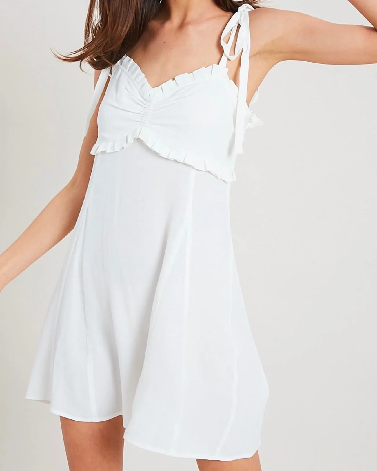 Ivory Ruffled Sweetheart Dress Take Your Time