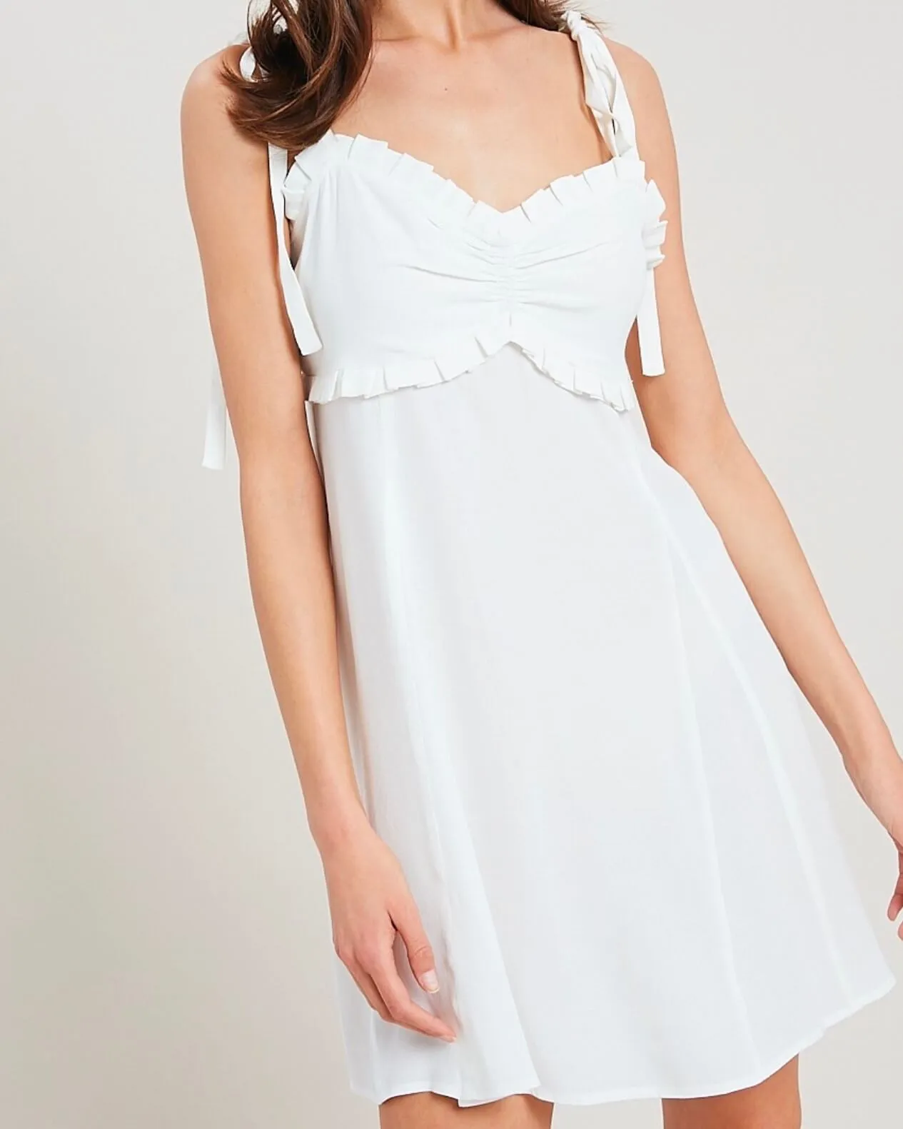 Ivory Ruffled Sweetheart Dress Take Your Time