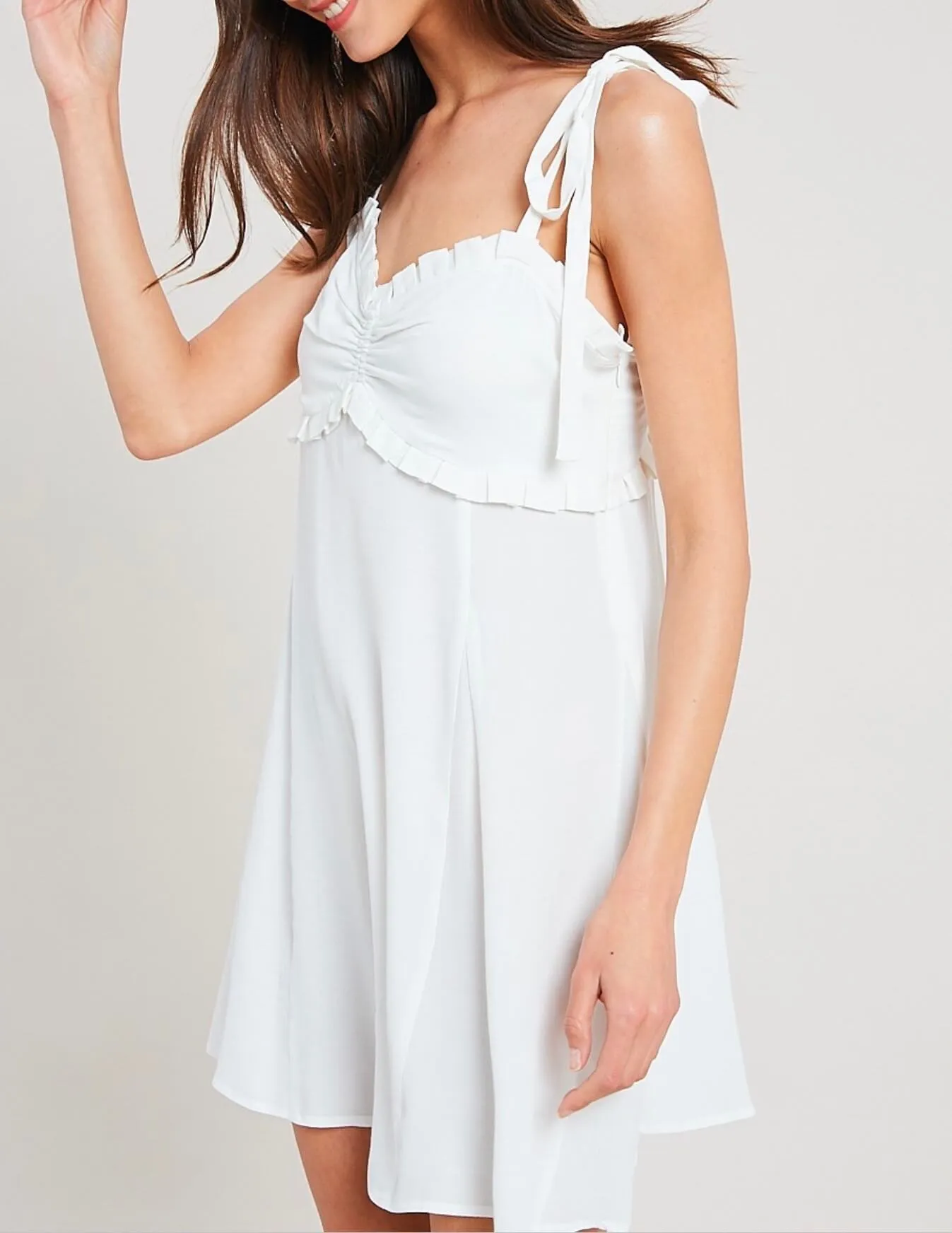 Ivory Ruffled Sweetheart Dress Take Your Time