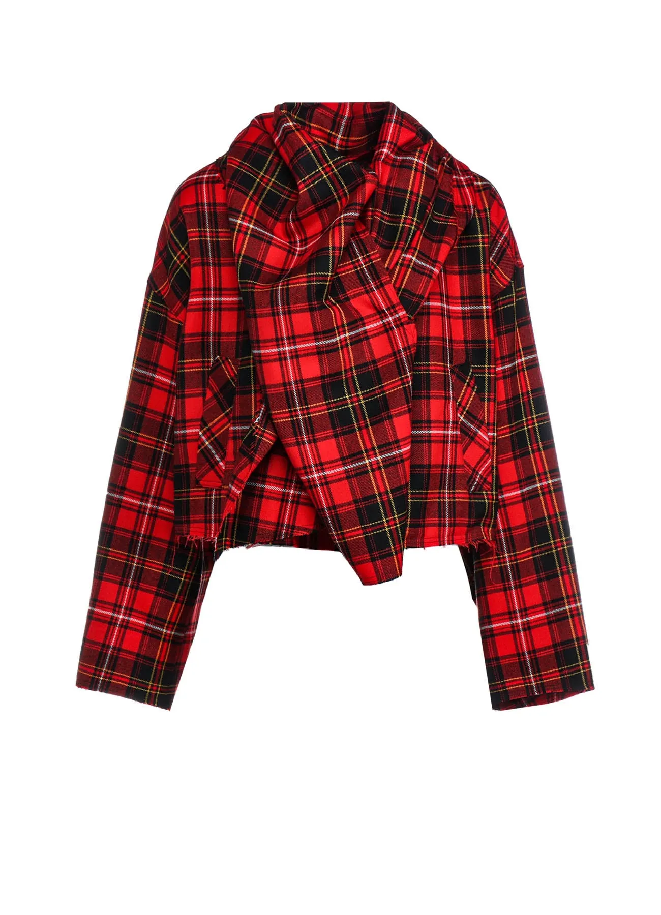 Tartan Check Scarf Blouson Style