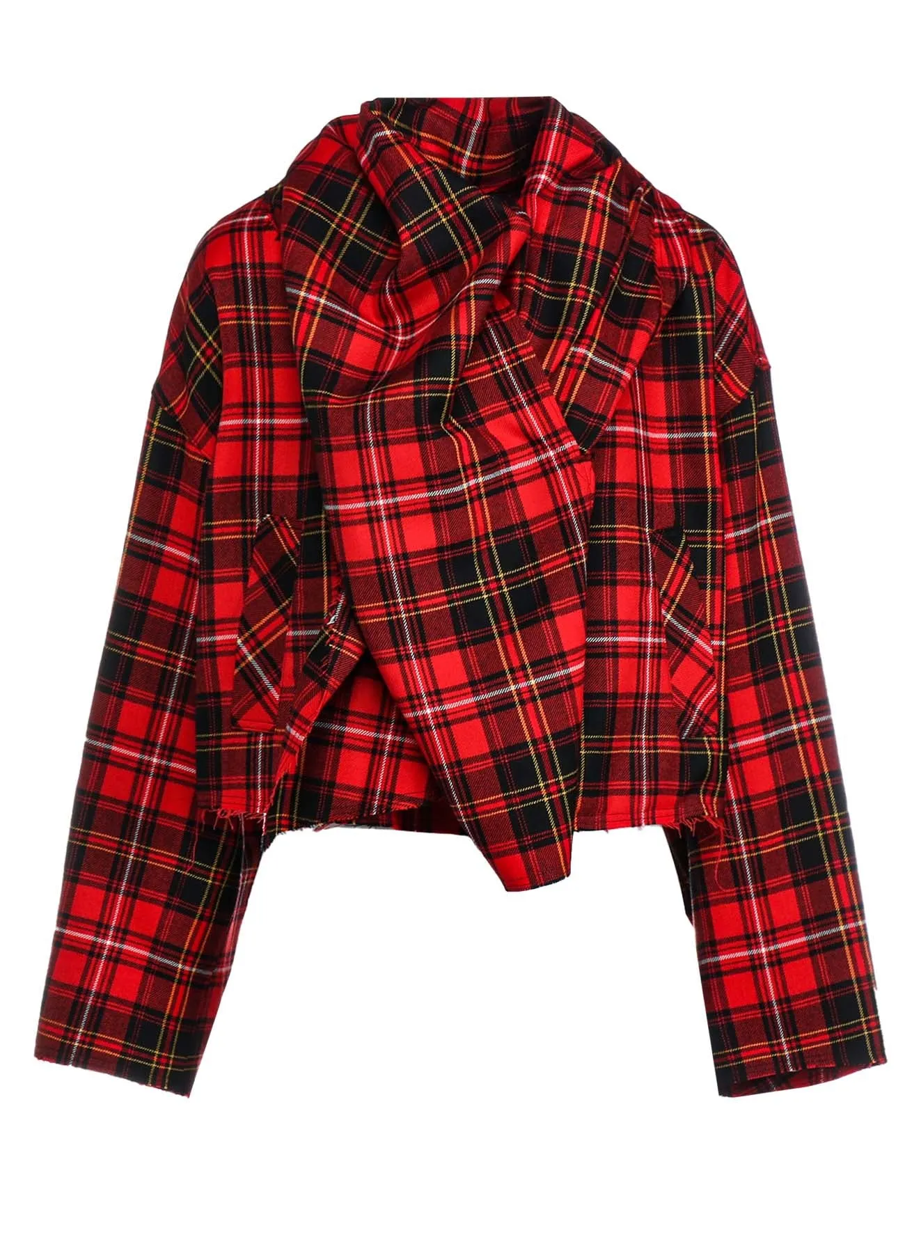 Tartan Check Scarf Blouson Style