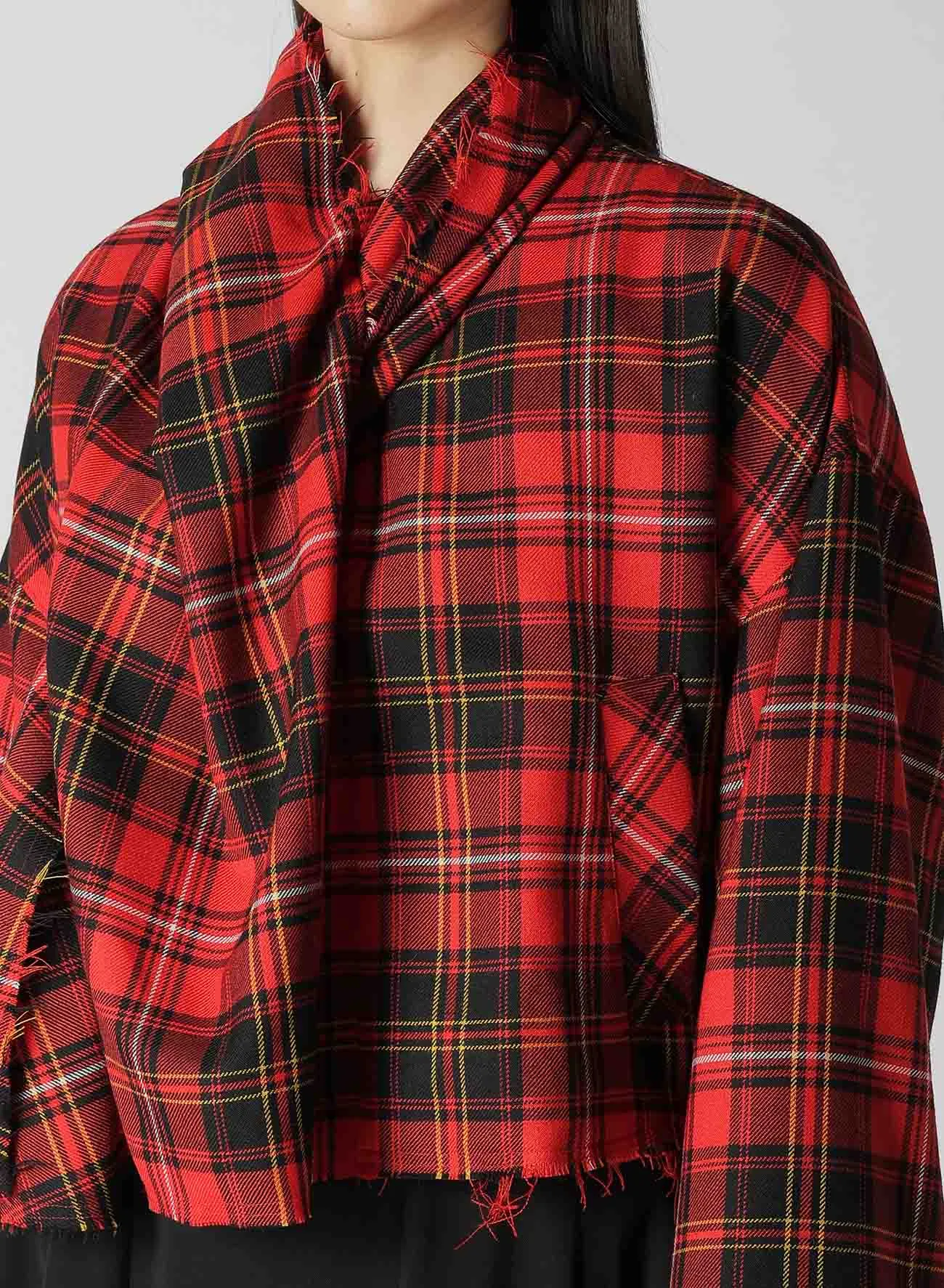 Tartan Check Scarf Blouson Style