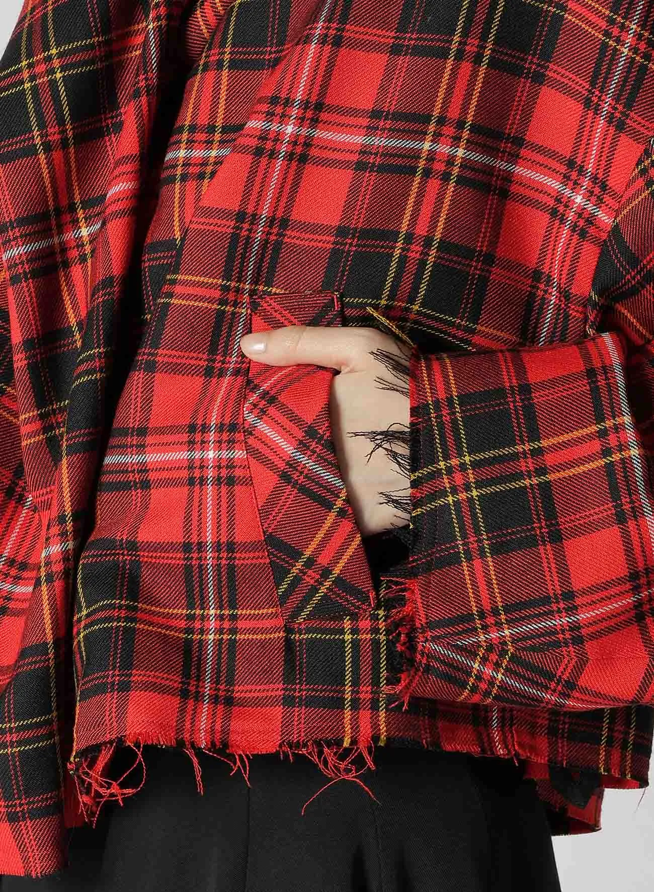 Tartan Check Scarf Blouson Style