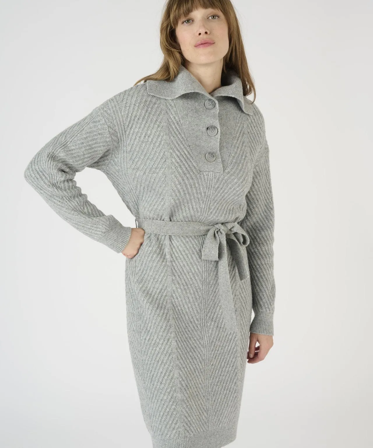 Thermal Knitted Long Sleeve Dress