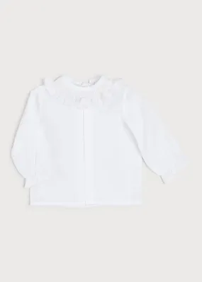 Off White Hand Embroidered Baby Blouse (Sizes 0-12 Months)