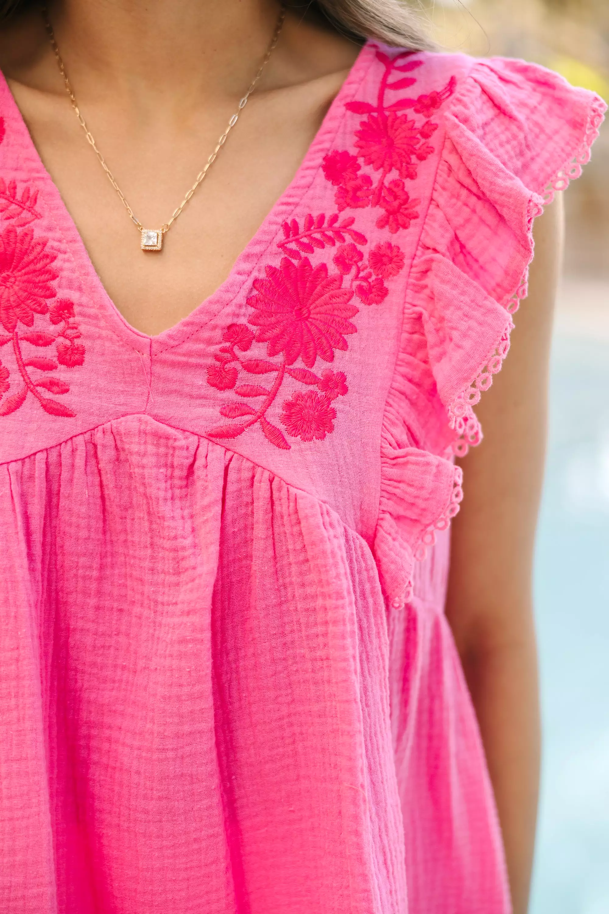 Treasure Bubblegum Pink Embroidered Blouse