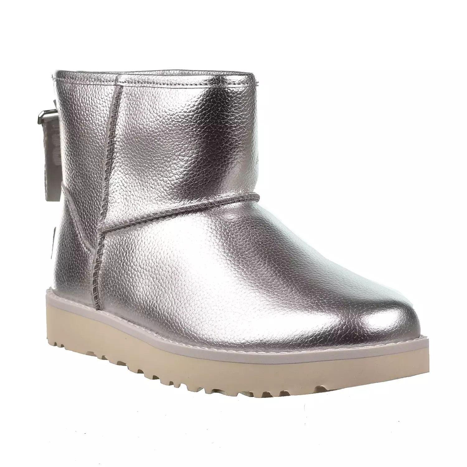 UGG Classic Mini Logo Zip Women's Boots - Silver Shiny Fashion