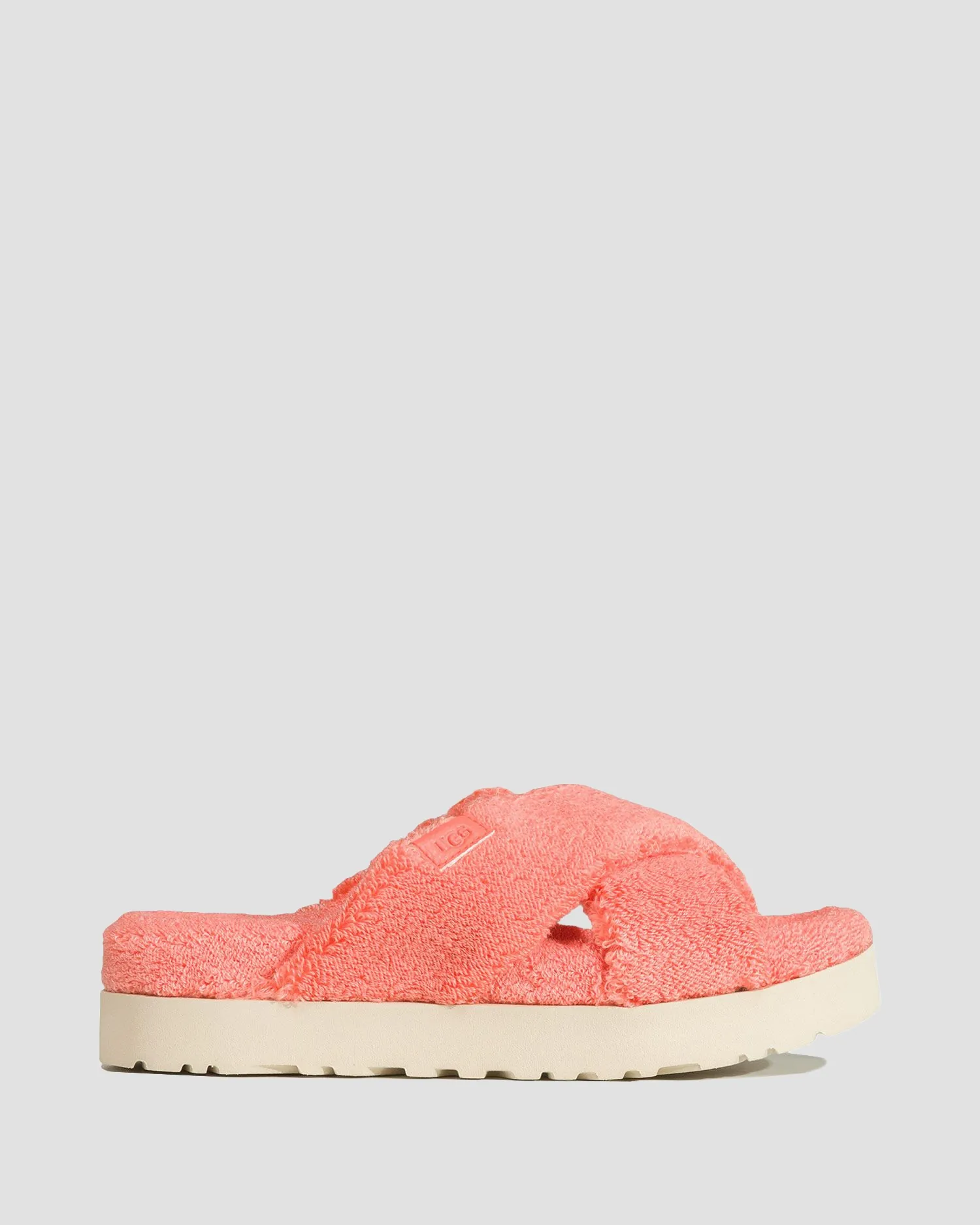 UGG FUZZ SUGAR TERRY CROSS Flip-Flops 1126385 Peach Bliss