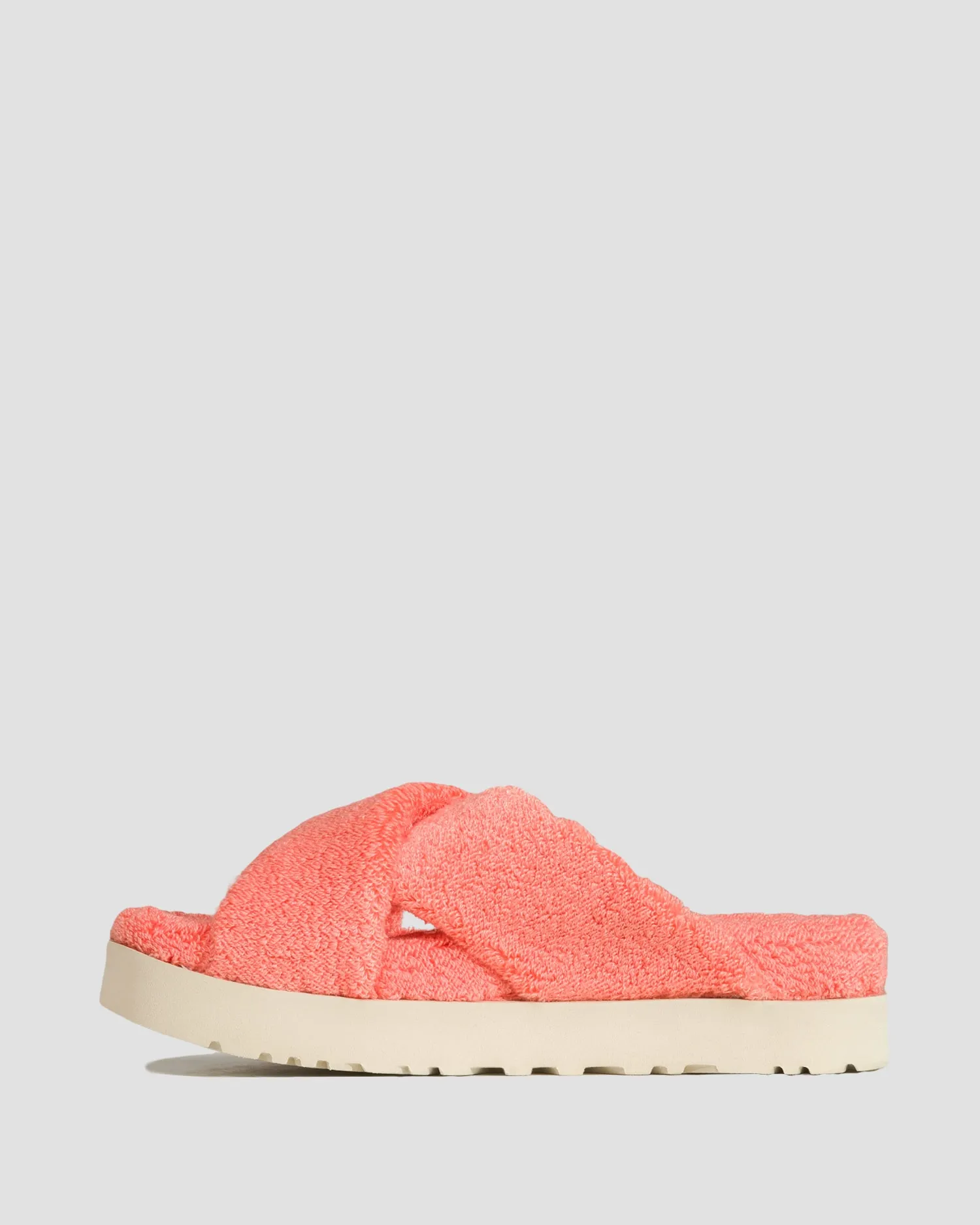 UGG FUZZ SUGAR TERRY CROSS Flip-Flops 1126385 Peach Bliss