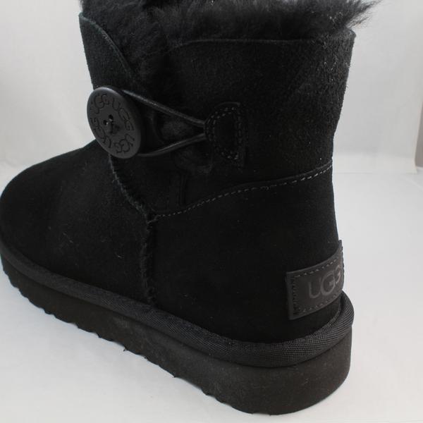 UGG Mini Bailey Button II Black Suede for Women