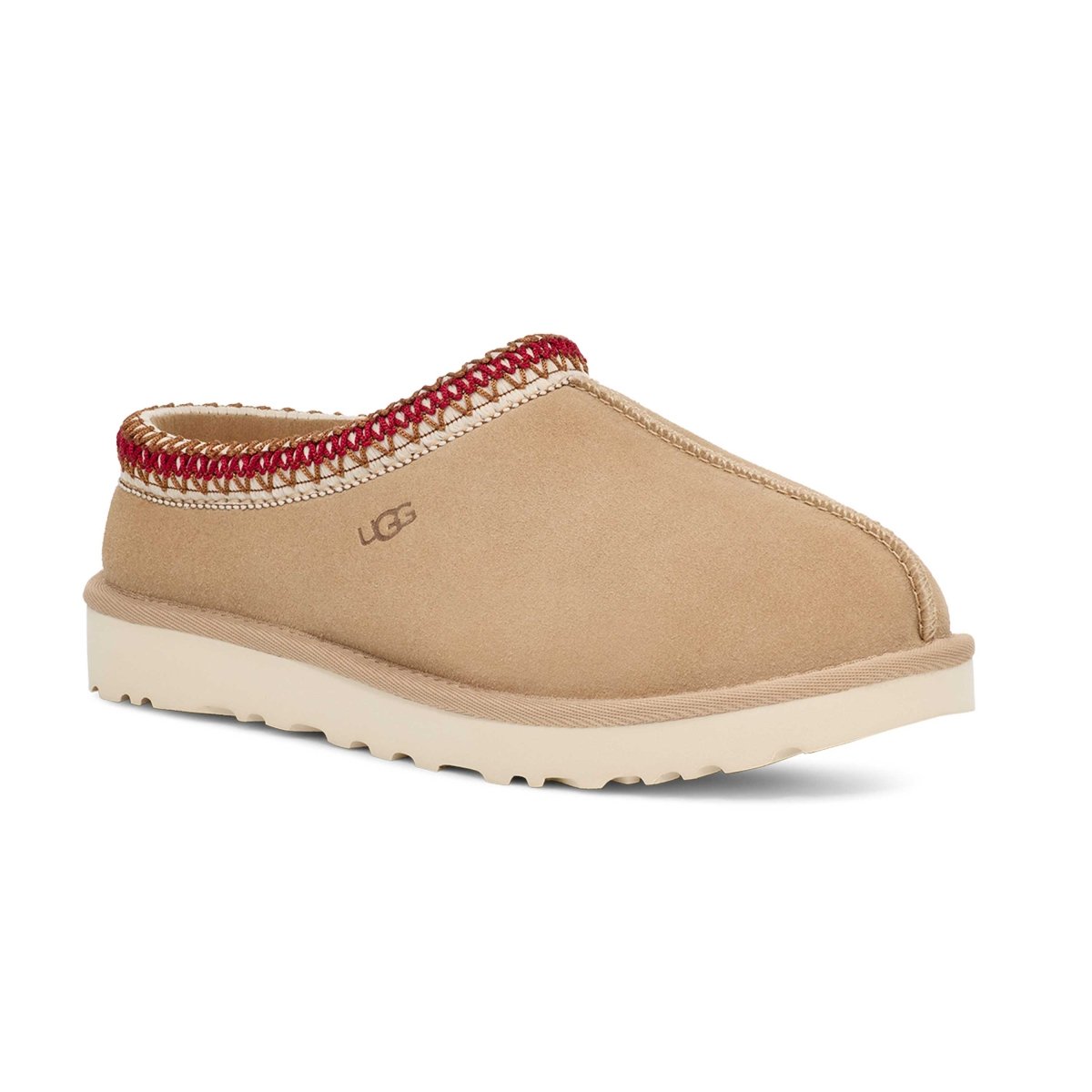 UGG Women's Tasman Sand/Dark Cherry - Women's UGG Tasman Sandals in Sand/Dark Cherry color.