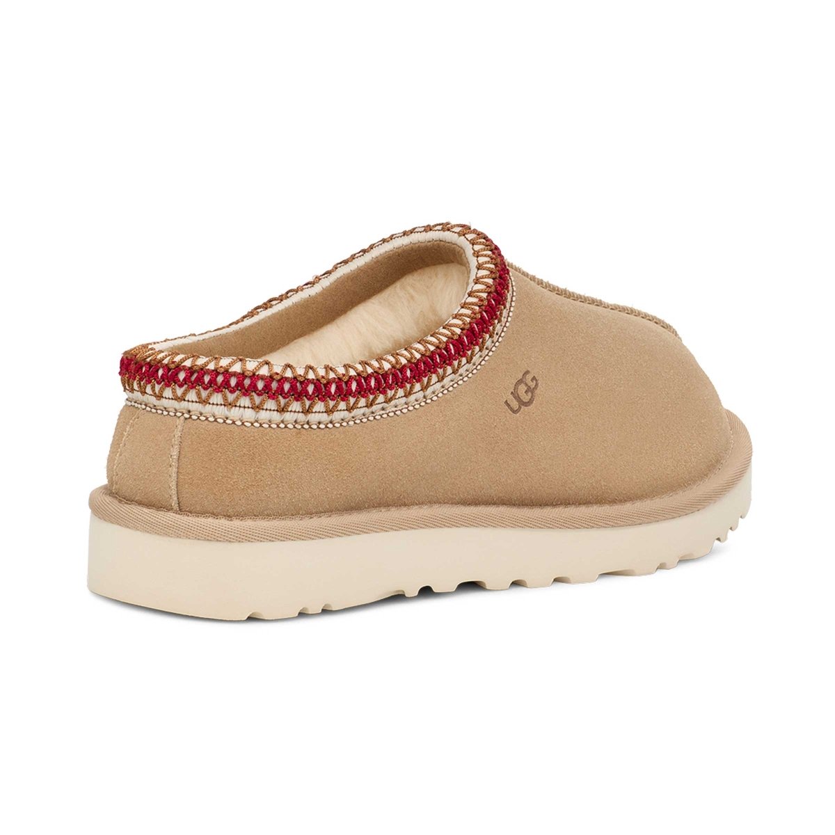 UGG Women's Tasman Sand/Dark Cherry - Women's UGG Tasman Sandals in Sand/Dark Cherry color.