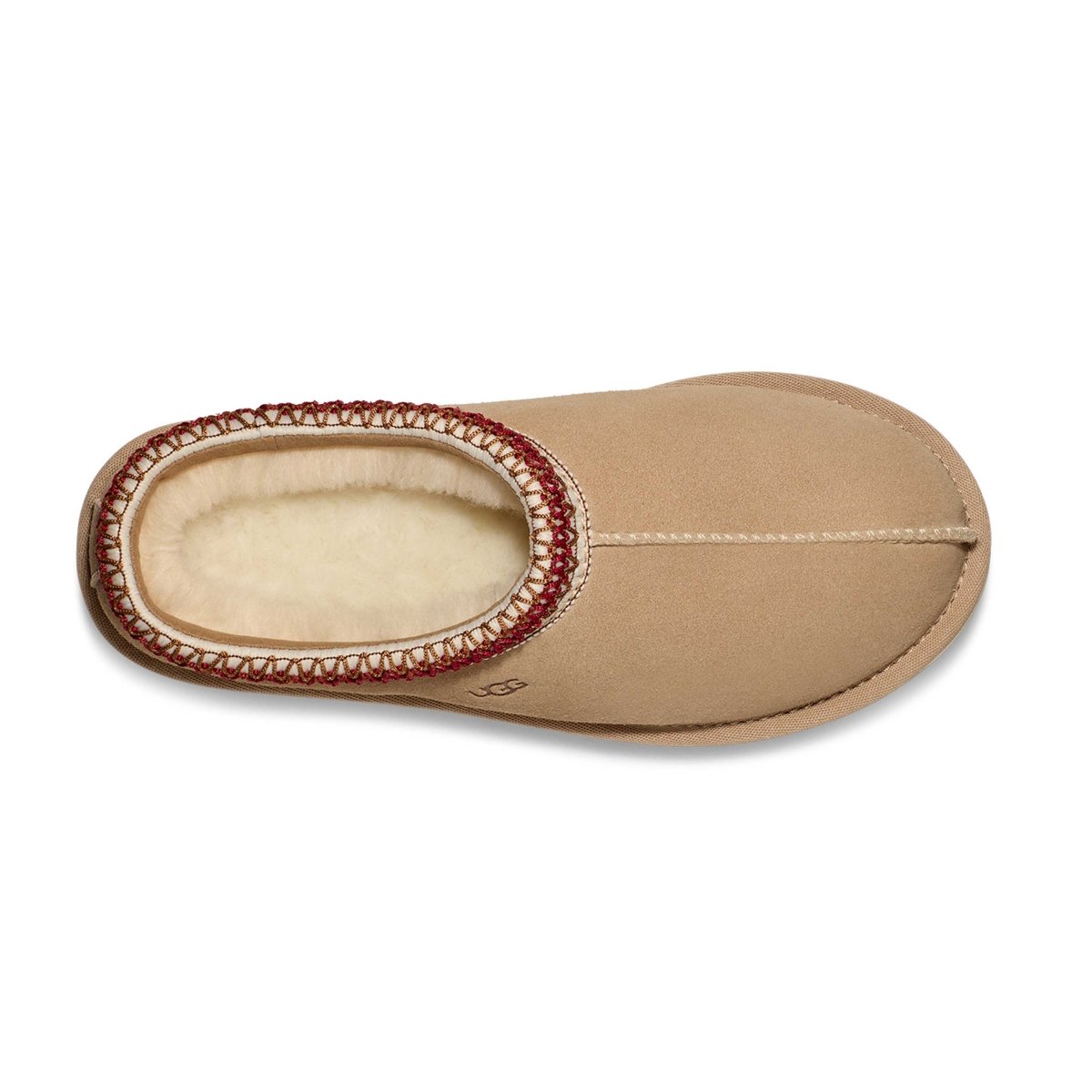 UGG Women's Tasman Sand/Dark Cherry - Women's UGG Tasman Sandals in Sand/Dark Cherry color.