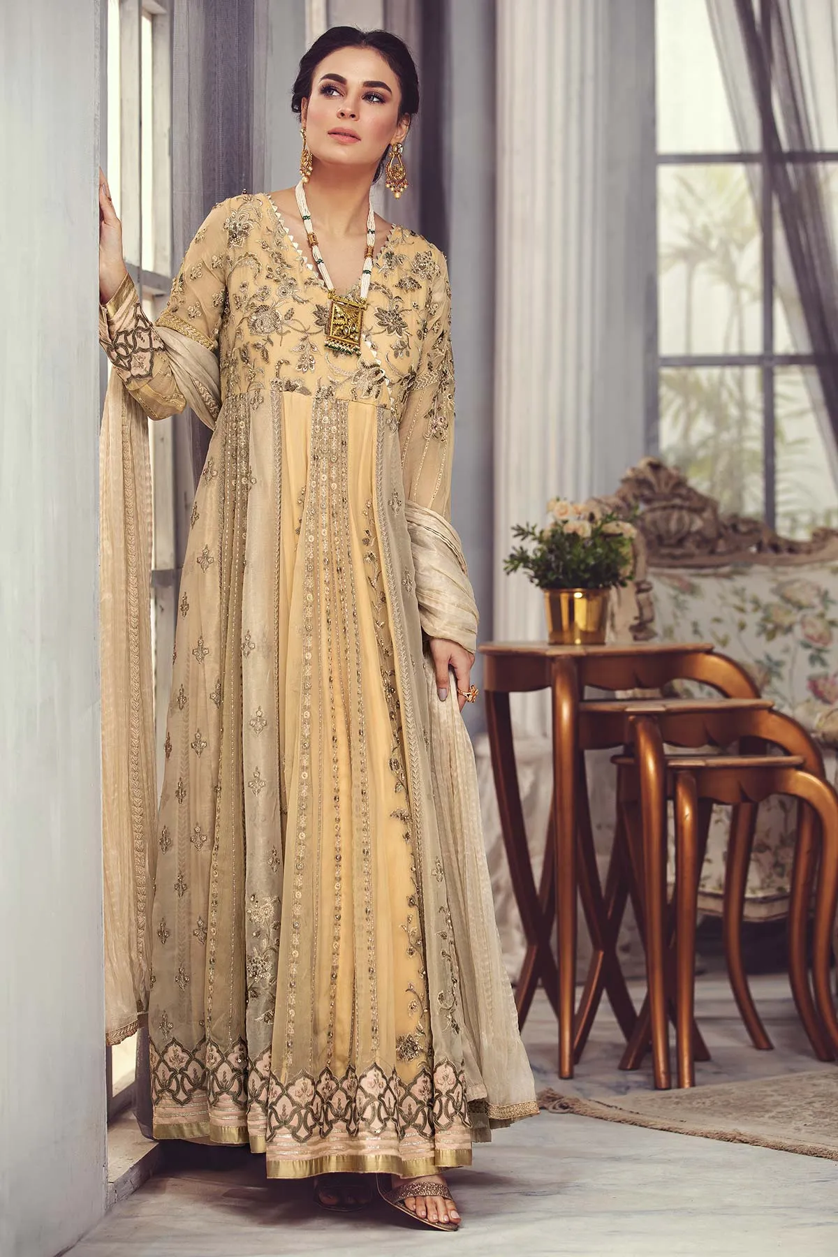 Unstitched Embroidered Hand Work Chiffon DJW-14