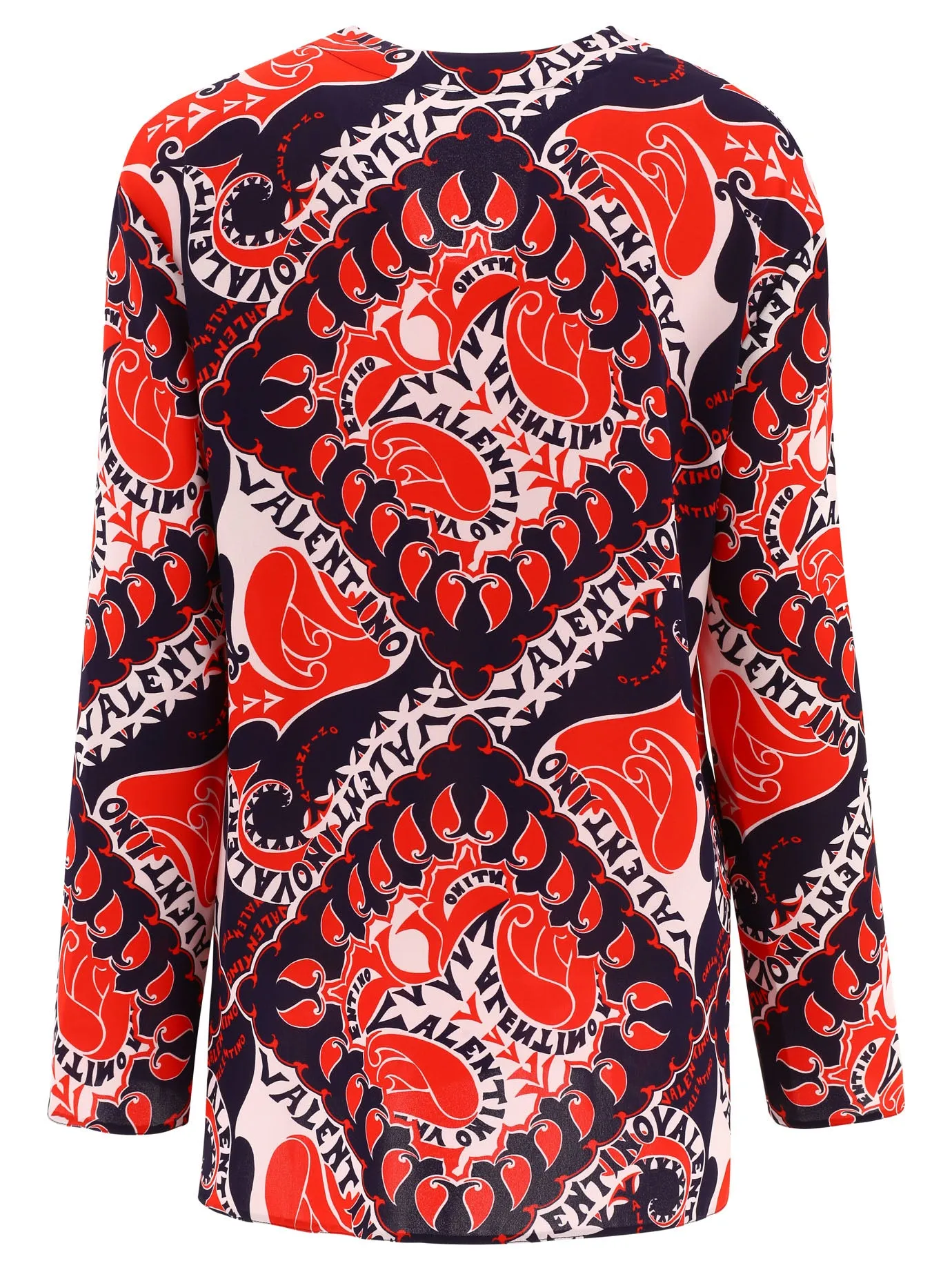 Valentino Archive Bandana Print Long Sleeve Blouse