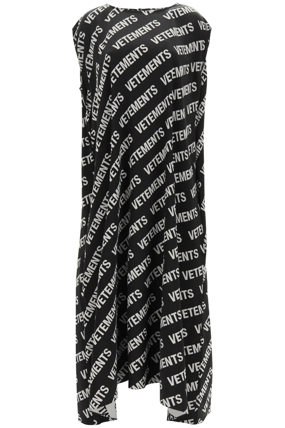 Allover Logo Print Short Sleeve Dress by Vetements