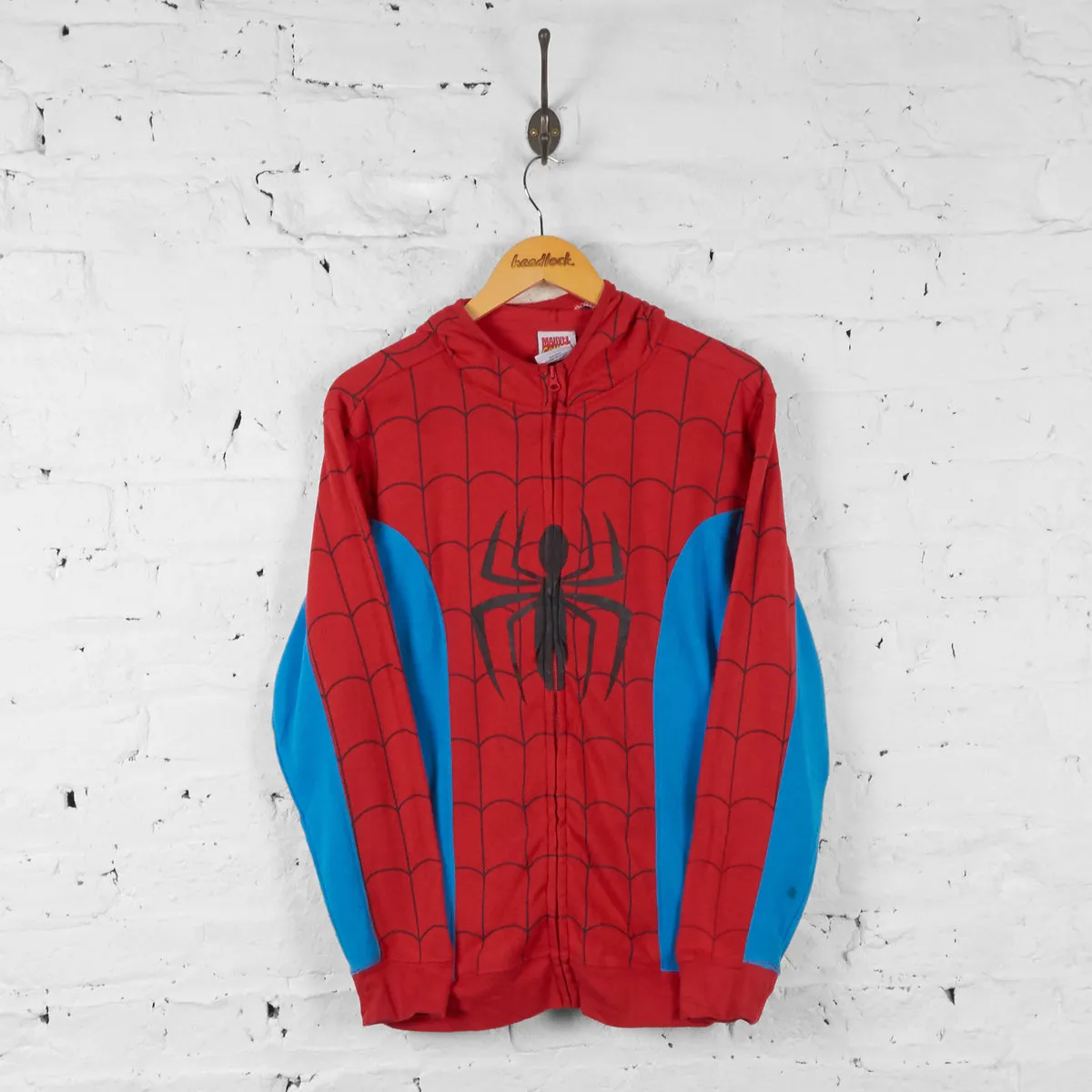 Vintage Spiderman Hoodie - Red/Blue - Size S