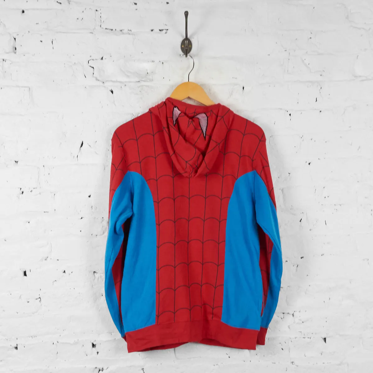 Vintage Spiderman Hoodie - Red/Blue - Size S