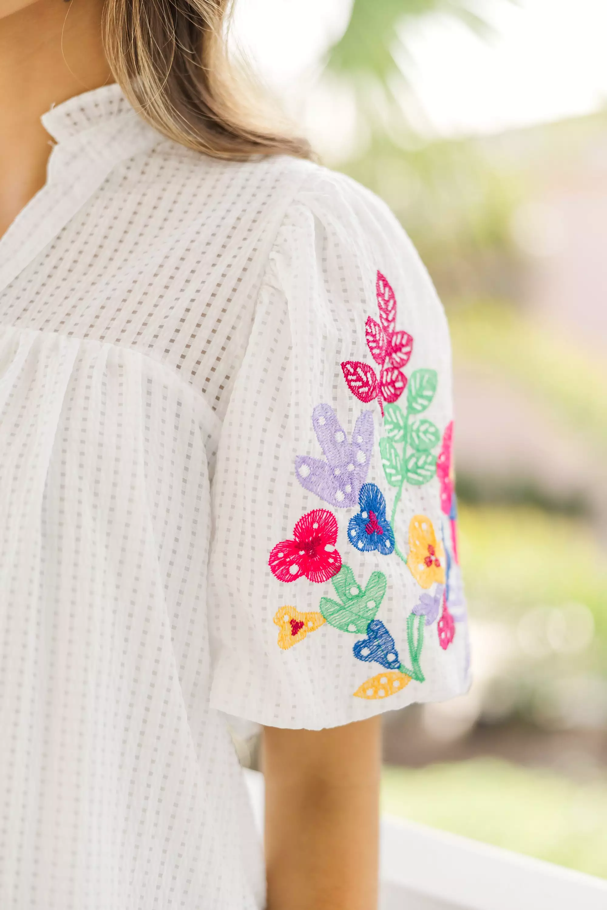 White Embroidered Blouse