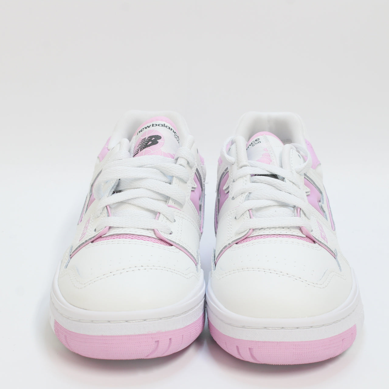 White Pink New Balance BB550 Trainers