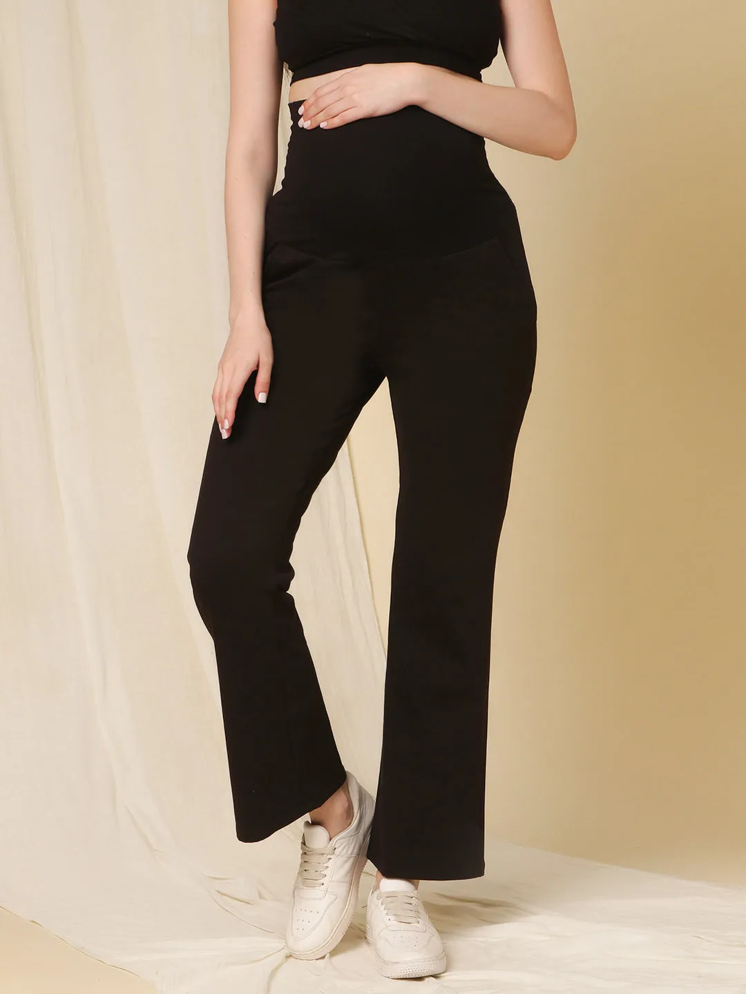 Winter Maternity Fleece Bootcut Pants