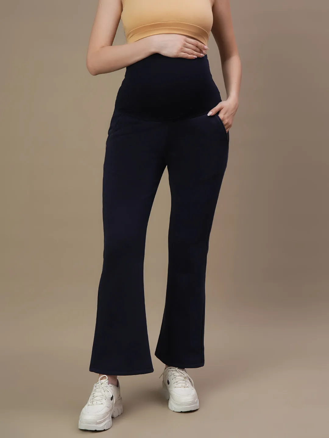 Winter Maternity Fleece Bootcut Pants