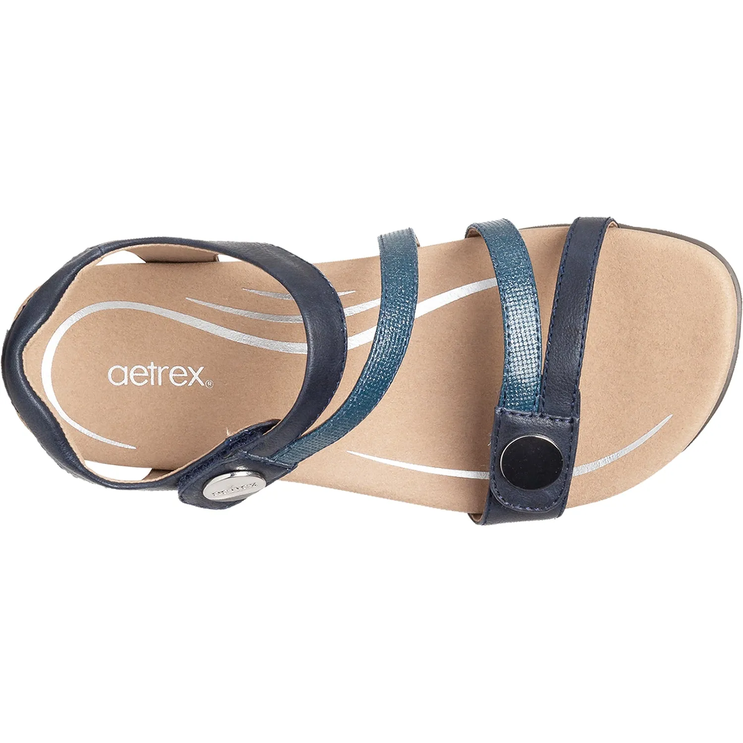 Women Aetrex Jess Navy Synthetic