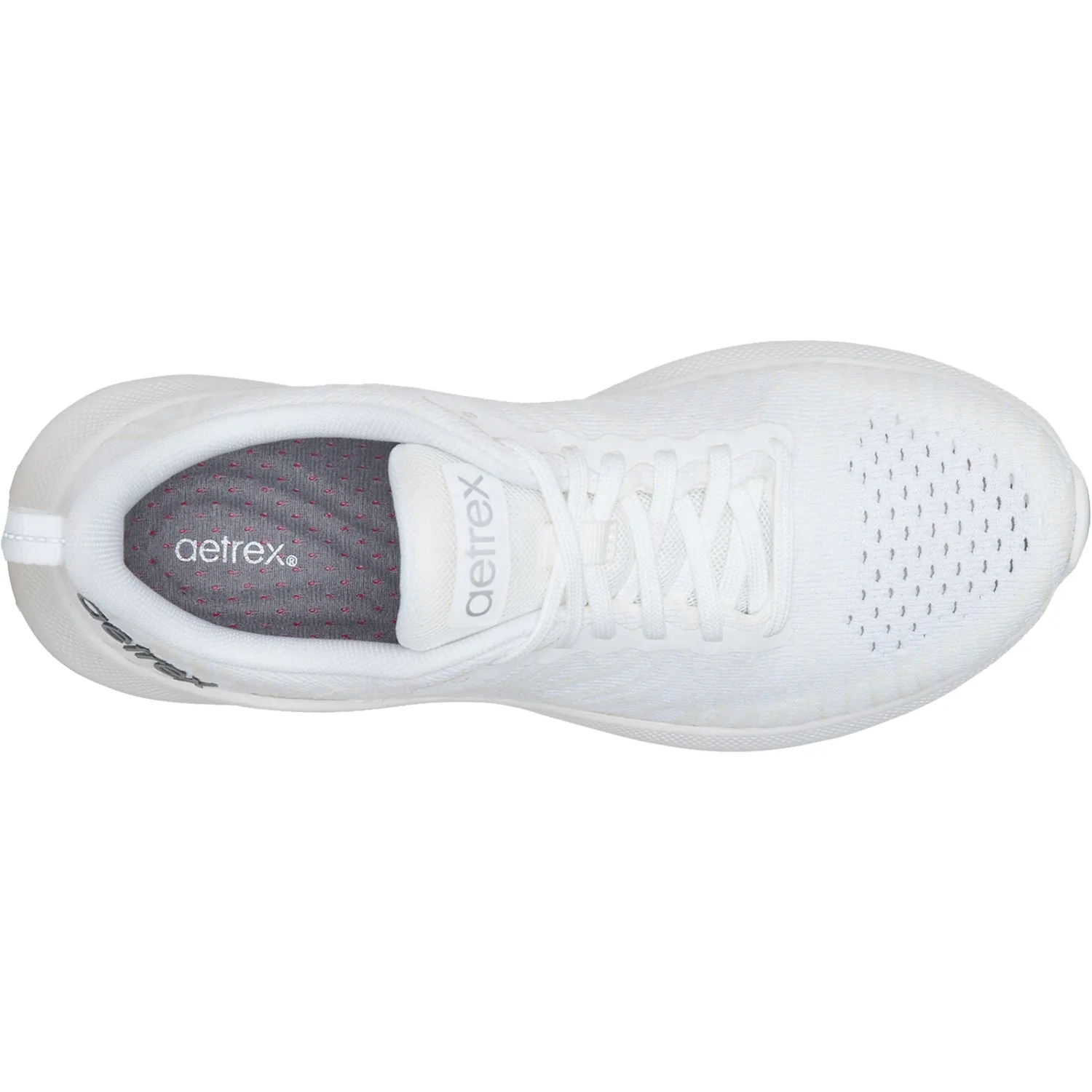 Women's Aetrex Emery White Knit Fabric Shoes