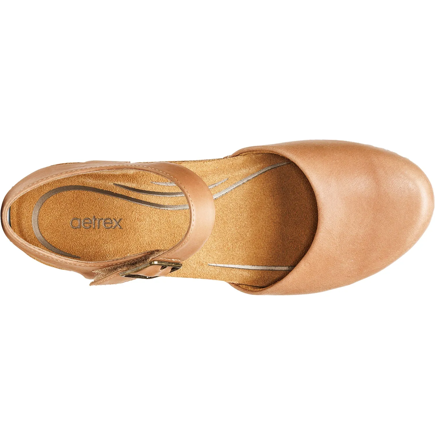 Womens Aetrex Finley Camel Leather