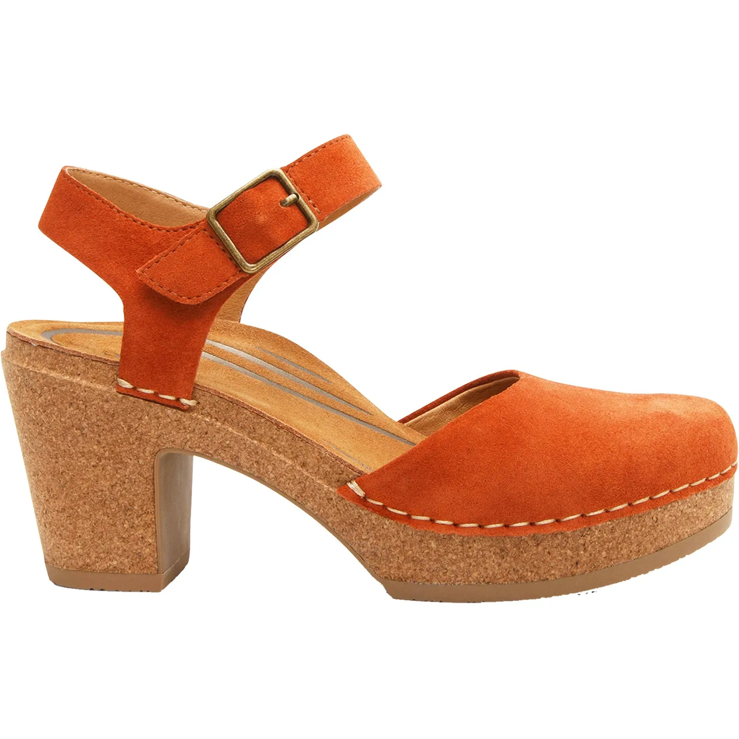 Womens Aetrex Finley Rust Suede