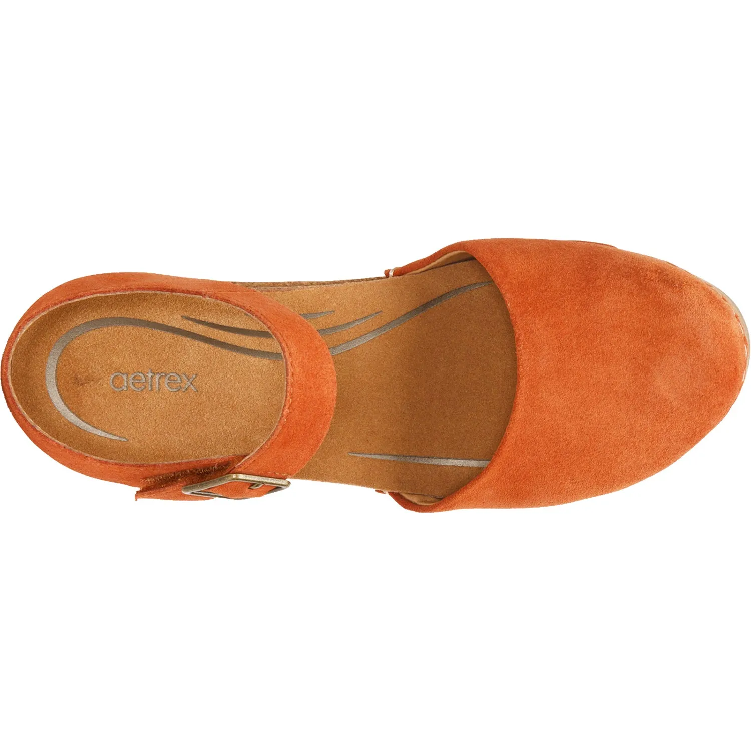 Womens Aetrex Finley Rust Suede