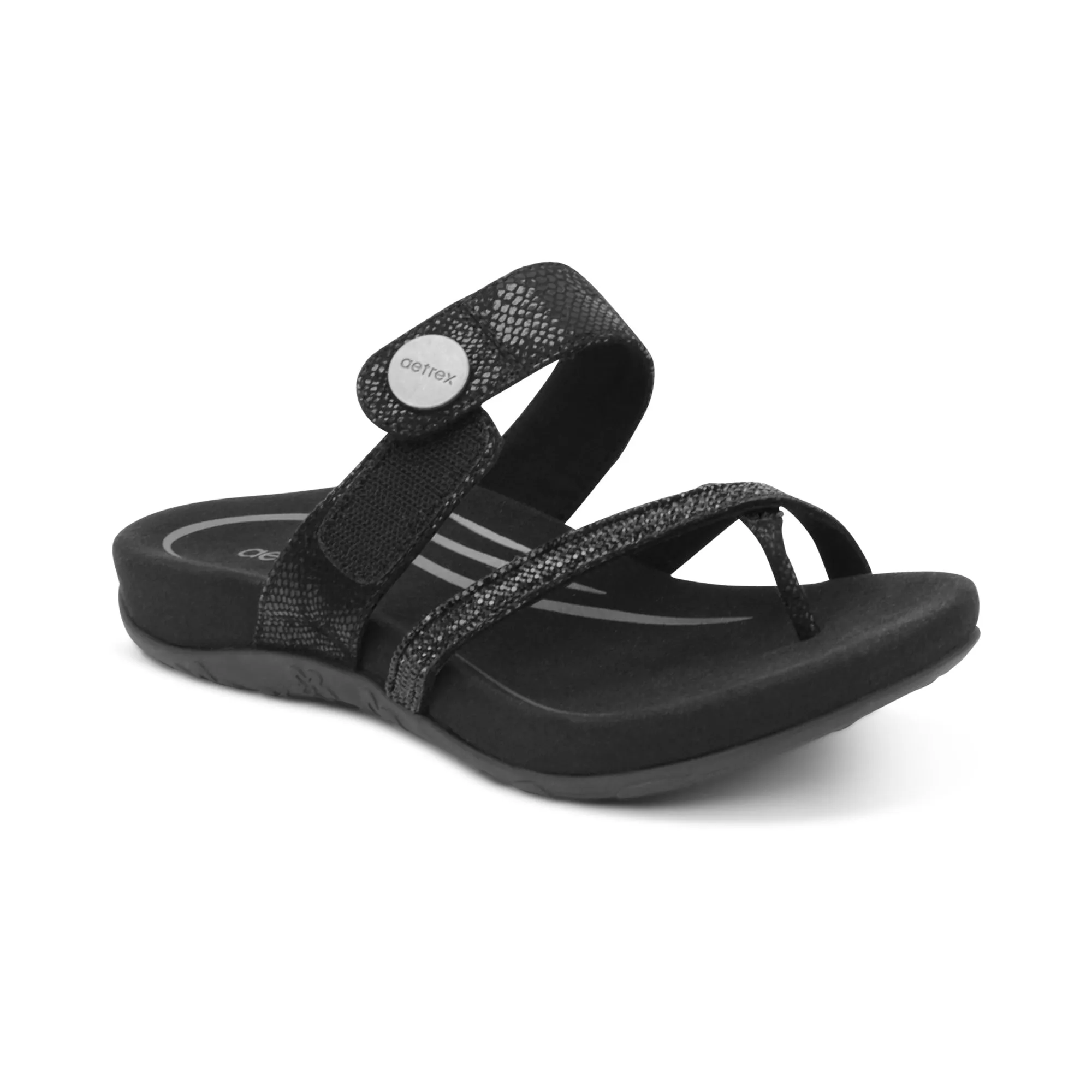 Women's Aetrex Izzy Slide Sandal With Adjustable Straps