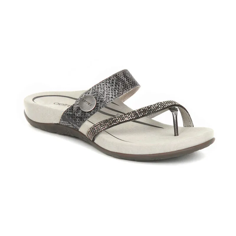 Women's Aetrex Izzy Slide Sandal With Adjustable Straps