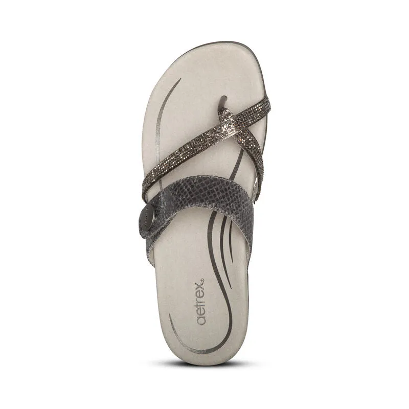 Women's Aetrex Izzy Slide Sandal With Adjustable Straps