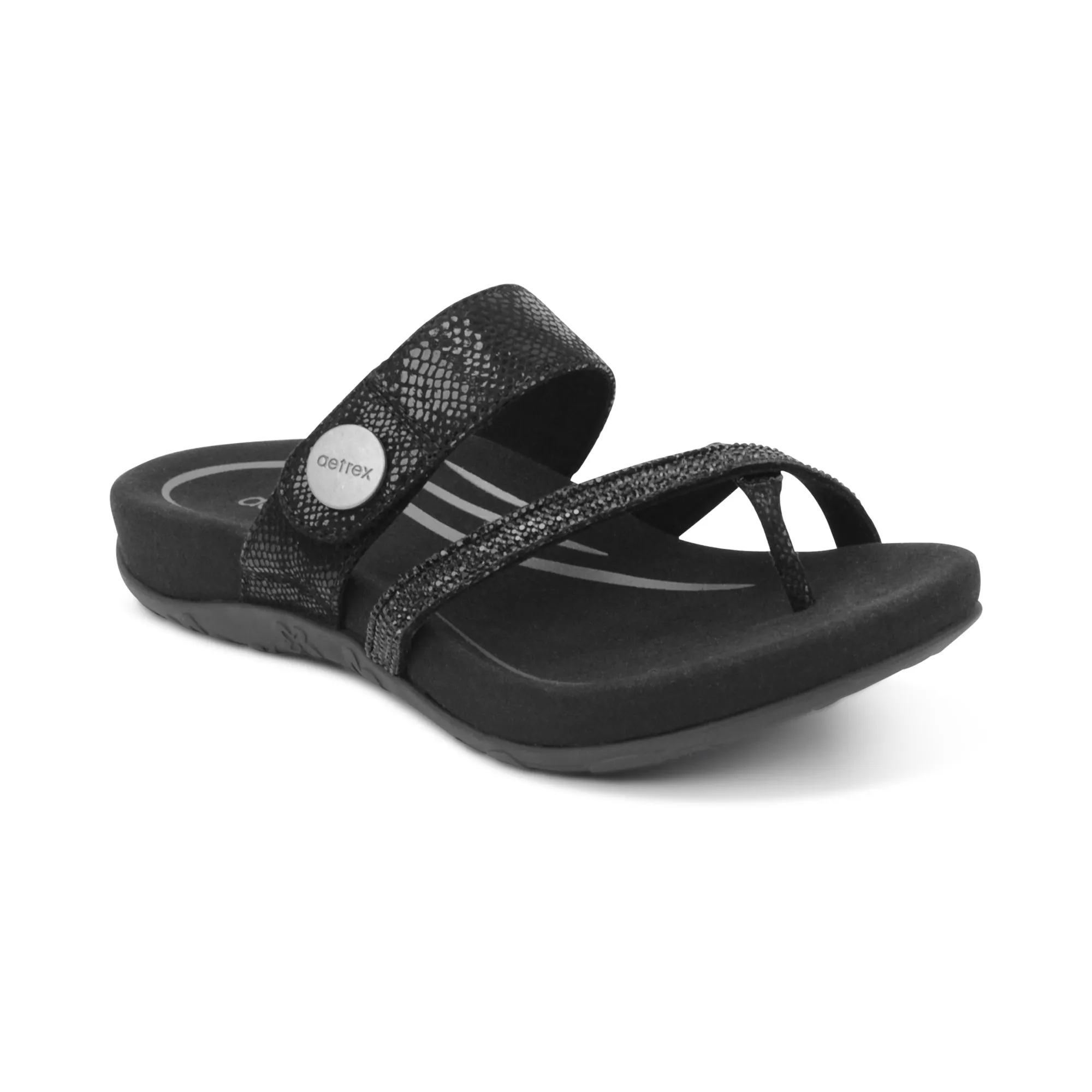 Women's Aetrex Izzy Slide Sandal With Adjustable Straps