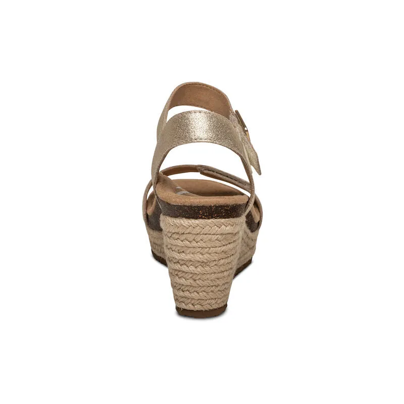 Women's Aetrex Sydney Quarter Strap Espadrille Wedge