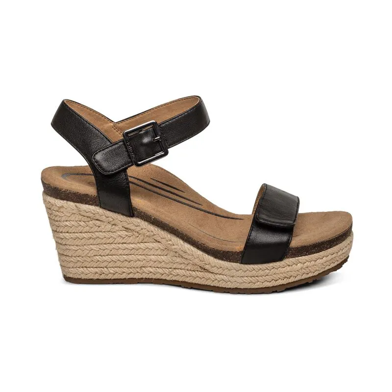 Women's Aetrex Sydney Quarter Strap Espadrille Wedge