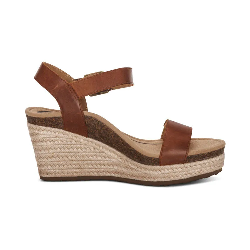 Women's Aetrex Sydney Quarter Strap Espadrille Wedge