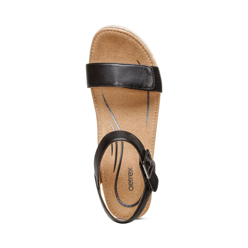 Women's Aetrex Sydney Quarter Strap Espadrille Wedge