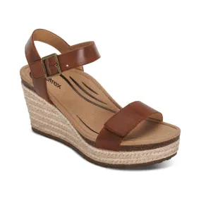 Women's Aetrex Sydney Quarter Strap Espadrille Wedge