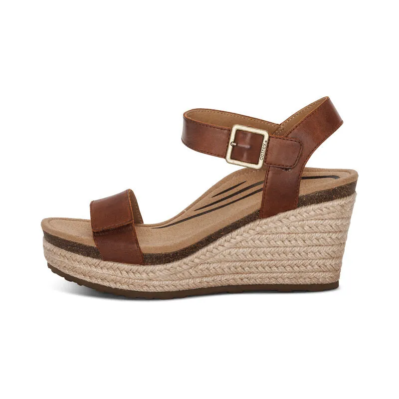 Women's Aetrex Sydney Quarter Strap Espadrille Wedge