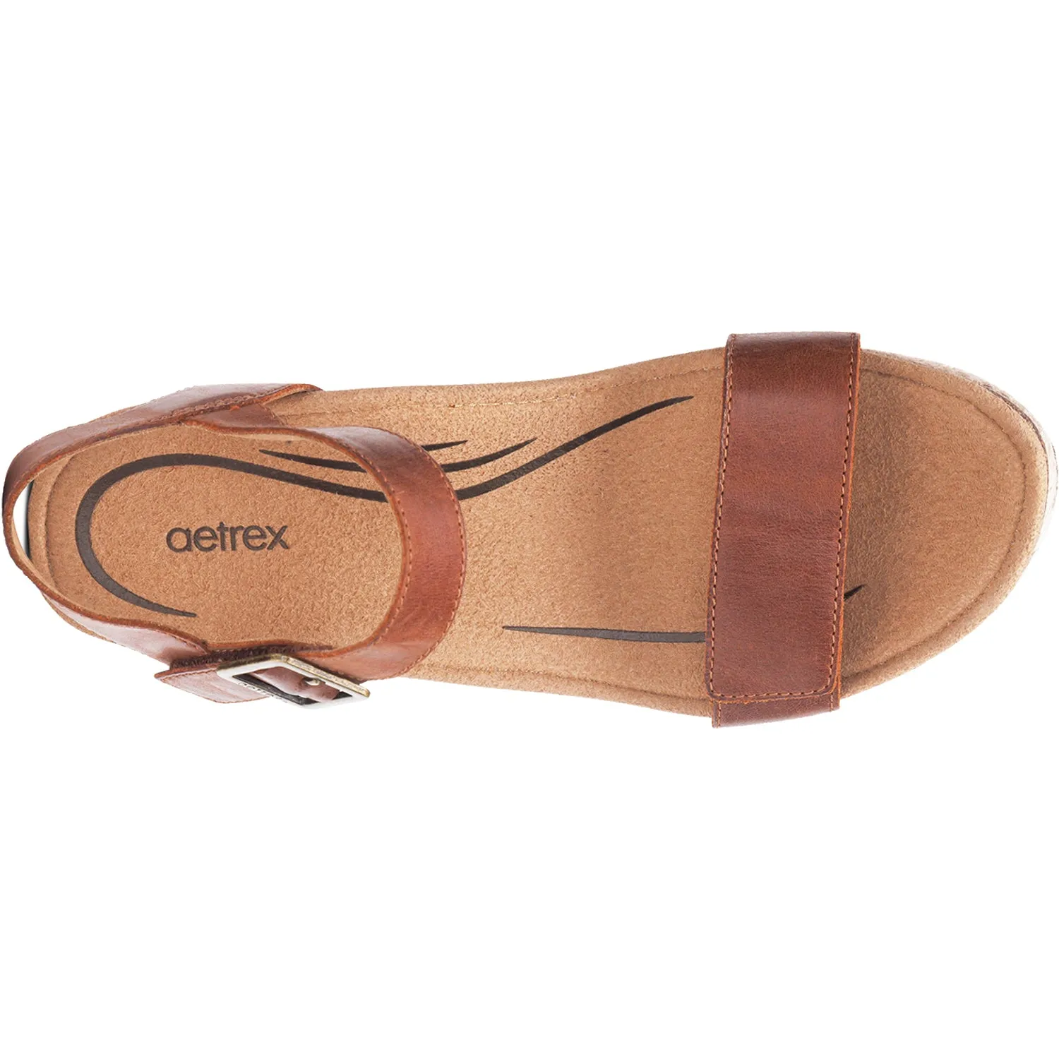 Women's Aetrex Sydney Walnut Leather Shoes