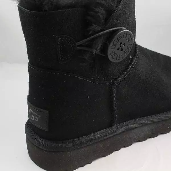 women's black UGG Mini Bailey Button II suede