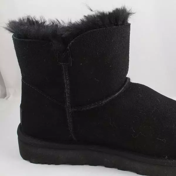 women's black UGG Mini Bailey Button II suede