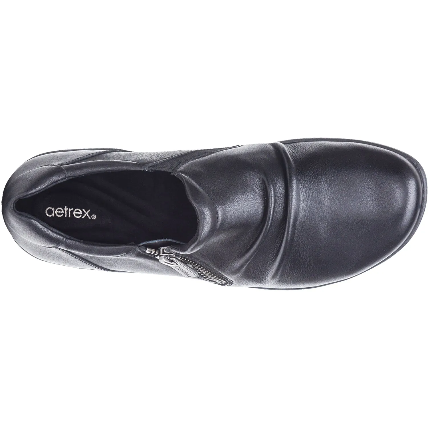 Women's Katie Black Leather Shoes by Aetrex