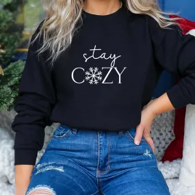 Women's Stay Cozy Graphic Crew Neck Sweater