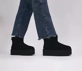 UGG Classic Mini Platform Boots Black - Women