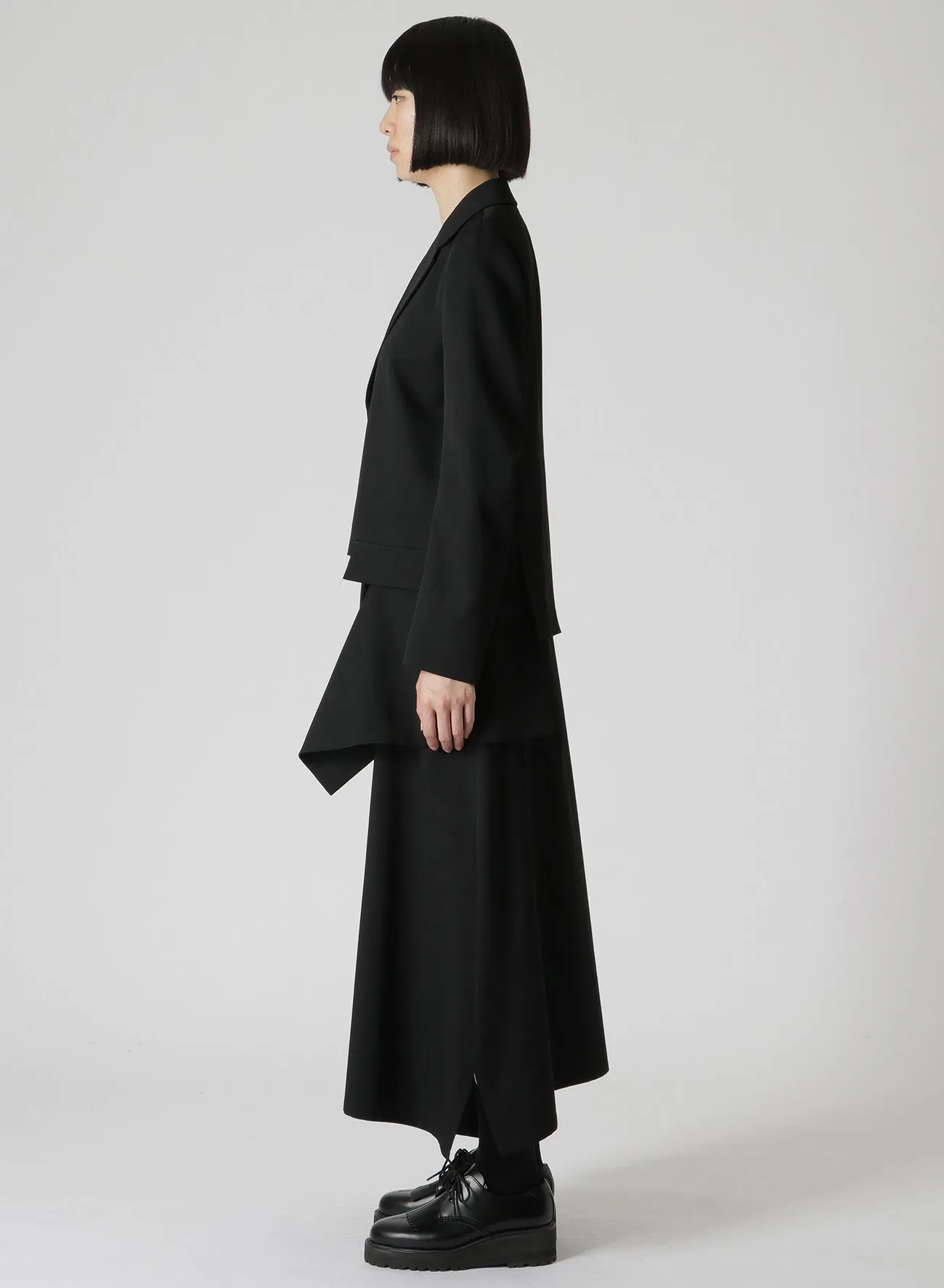 Wool Gabardine Left Slit Detail Jacket